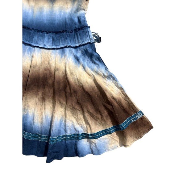 Vtg Domin y2k dark fairy grunge dress blue brown Hippie Tie Dye - Picture 9 of 15